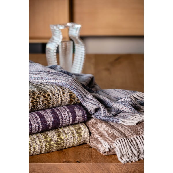 Tmavě zelený pléd s podílem bavlny Euromant Zanzibar, 140 x 180 cm-image-1