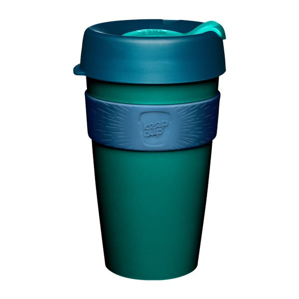 Zeleno-modrý cestovní hrnek s víčkem KeepCup Polaris, 454 ml