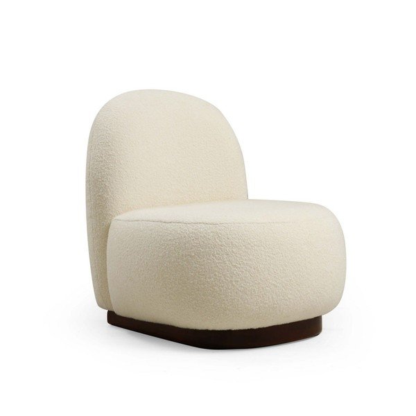 Bílé křeslo z textilie bouclé Tina – Artie