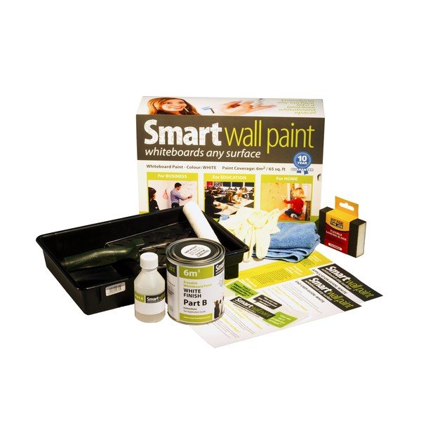Chytrý nátěr pro psaní na stěnu Smart Wall Paint do 6 m2, bílá barva