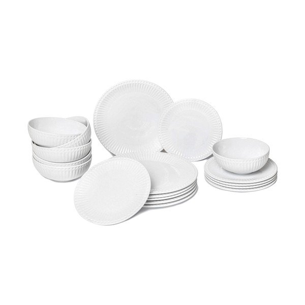 Bílá porcelánová jídelní sada 18 ks Purita – Bonami Essentials-image-2