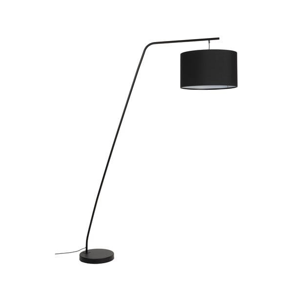 Černá stojací lampa s textilním stínidlem (výška 220 cm) Martine – White Label