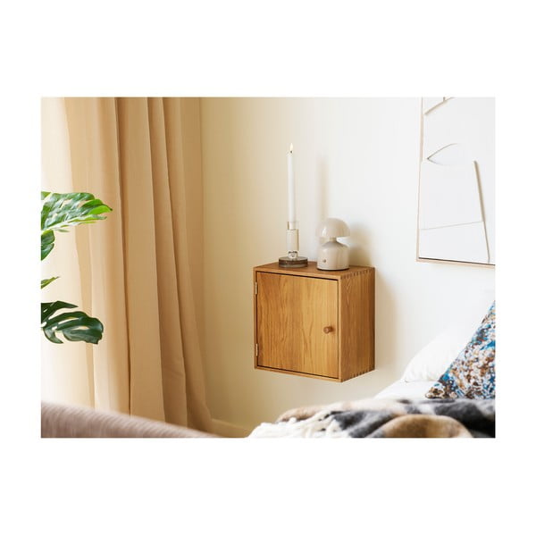 Patrová police z dubového dřeva v přírodní barvě 18 cm Townsville – House Nordic-image-1