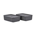 Černé úložné boxy v sadě 2 ks s víkem 48x32x20,5 cm Pulp – Zone
