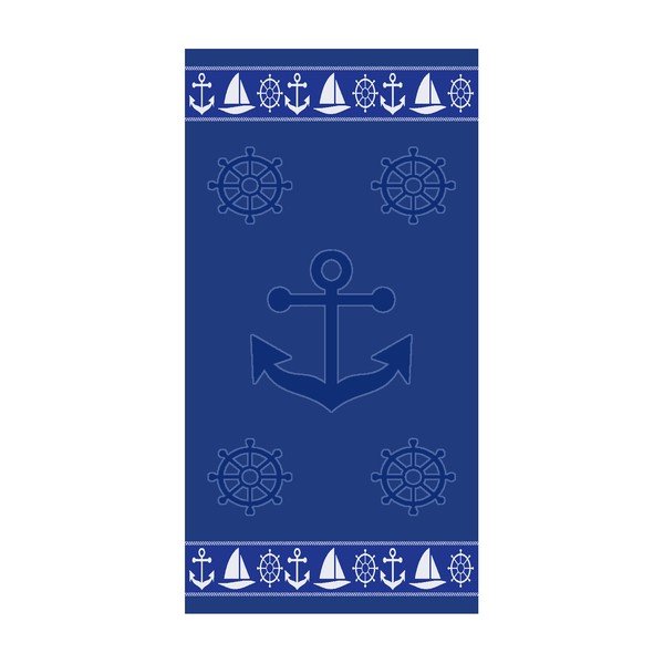 Modrá bavlněná plážová osuška 70x140 cm Anchor – B.E.S.