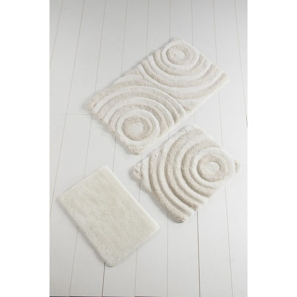 Béžové koupelnové předložky v sadě 3 ks 60x100 cm Wave – Foutastic-image-1