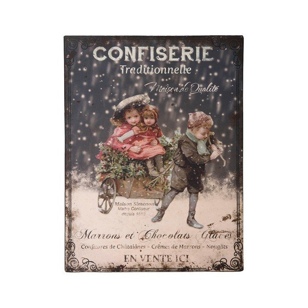 Kovová deska Antic Line Confiserie, 25 x 33 cm