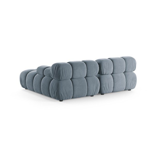Šedá sametová modulární rohová pohovka (pravý roh/s lenoškou) – Micadoni -image-3