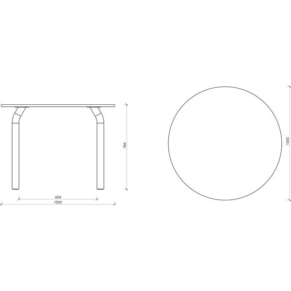 Kulatý jídelní stůl s deskou v dubovém dekoru ø 100 cm Meko – noo.ma-image-3