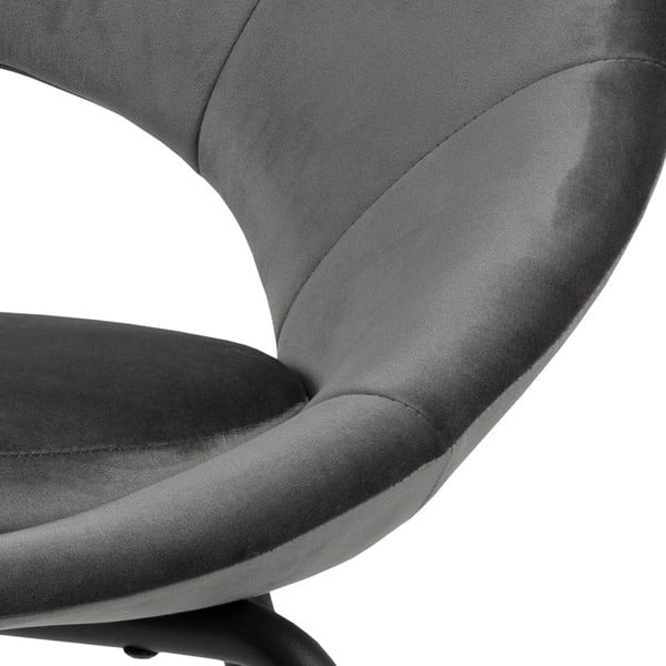 Tmavě šedá sametová jídelní židle Actona Julia-image-1