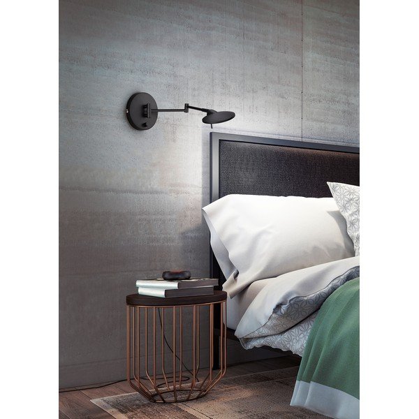 Matně černé LED nástěnné svítidlo s ohybatelnou konstrukcí/stmívatelné Kazan – Trio-image-1