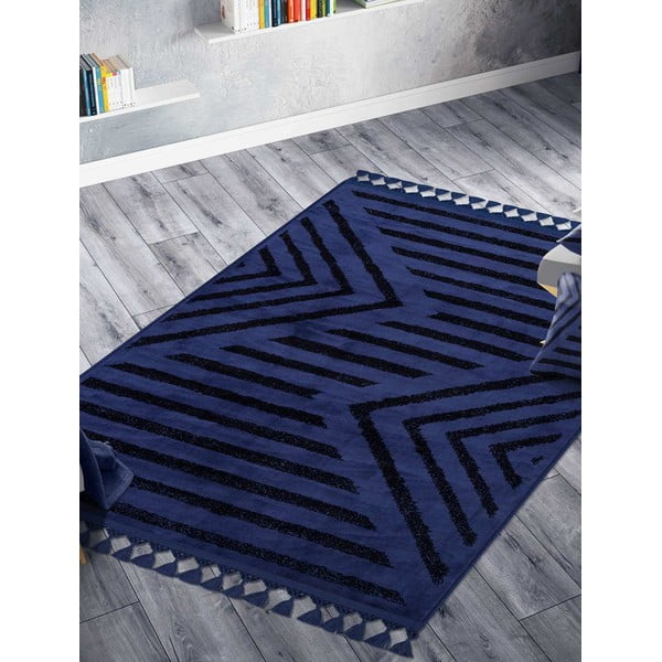 Modrý pratelný koberec 200x100 cm - Vitaus-image-1
