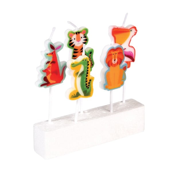 Dortové svíčky v sadě 5 ks Colourful Creatures – Rex London-image-2