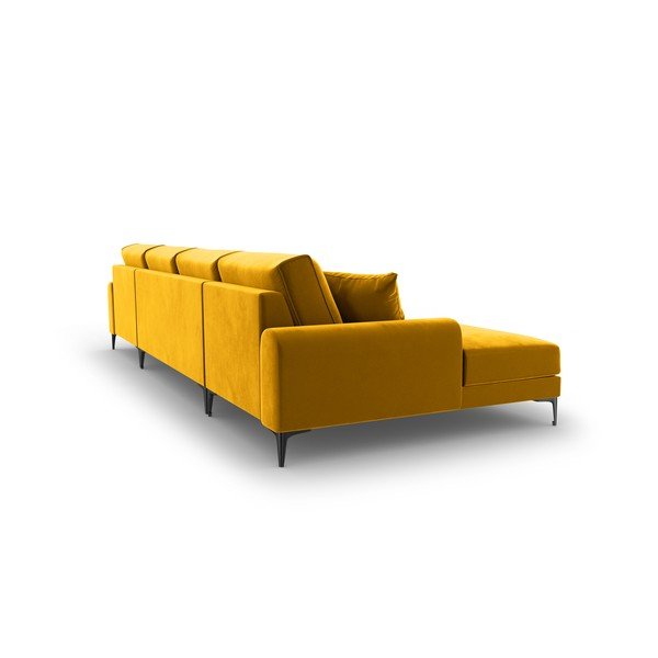 Žlutá sametová pohovka do "U" Mazzini Sofas Madara-image-3