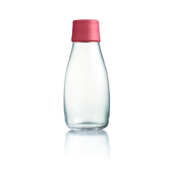 Malinově růžová skleněná lahev ReTap, 300 ml