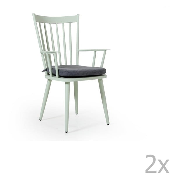 Sada 2 zelených zahradních židlí Brafab Alvena