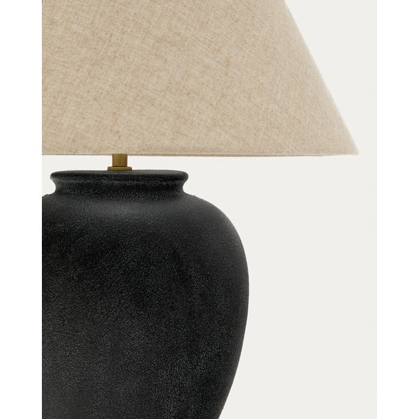 Černo-béžová stolní lampa s textilním stínidlem (výška 60 cm) Mercadal – Kave Home-image-4