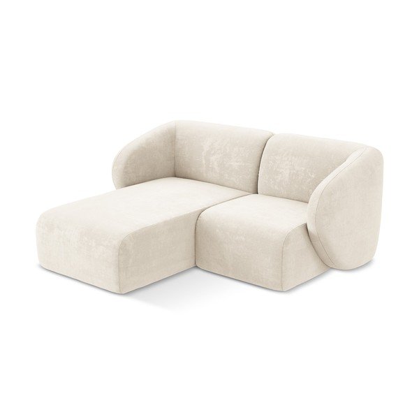 Béžová žinylková rohová pohovka (levý roh/s lenoškou) Lani – Makamii-image-2