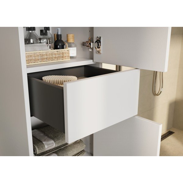 Krémová matná vysoká koupelnová skříňka 33x123 cm Arnea – Germania-image-2