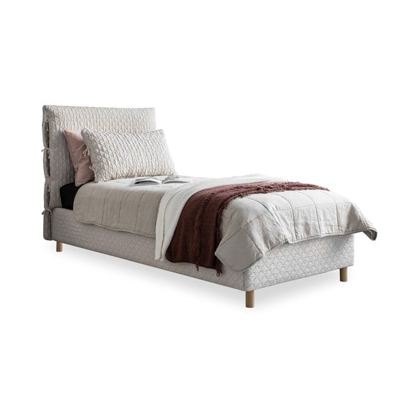 Béžová čalouněná jednolůžková postel s roštem 90x200 cm Sleepy Luna – Miuform