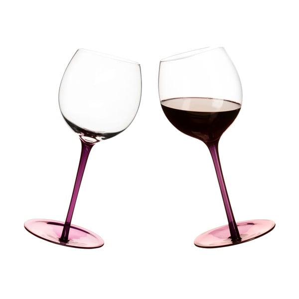 Fialové houpací sklenice na víno Sagaform Rocking Glass