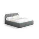 Tmavě šedá čalouněná dvoulůžková postel s úložným prostorem s roštem 140x200 cm Juno – Windsor & Co Sofas
