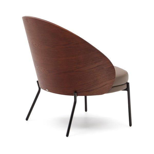 Hnědé křeslo z imitace kůže Eamy – Kave Home-image-4