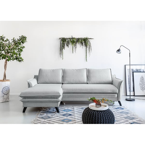 Světle šedá rozkládací rohová pohovka Miuform Charming Charlie, levý roh-image-1