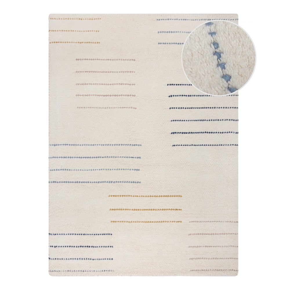 Krémový ručně tkaný vlněný koberec 200x290 cm Dottie Geometric – Flair Rugs