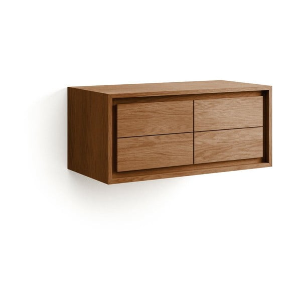 Hnědá závěsná skříňka pod umyvadlo z teakového dřeva 90x40 cm Kenta – Kave Home-image-3