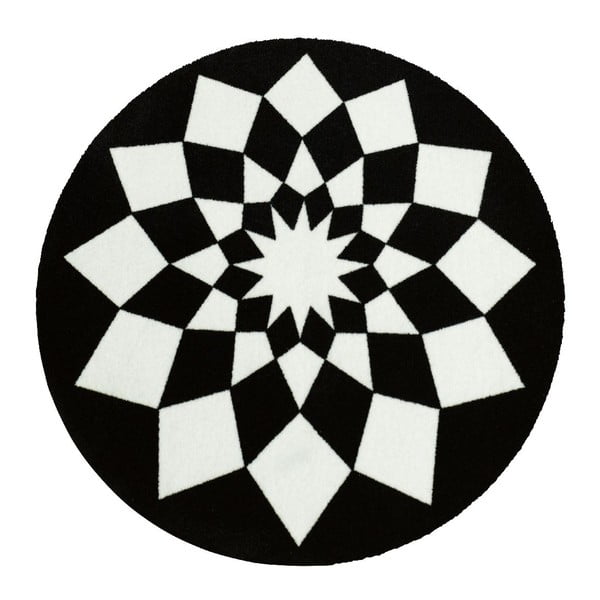 Koberec Deko - černá geometrie, 100 cm