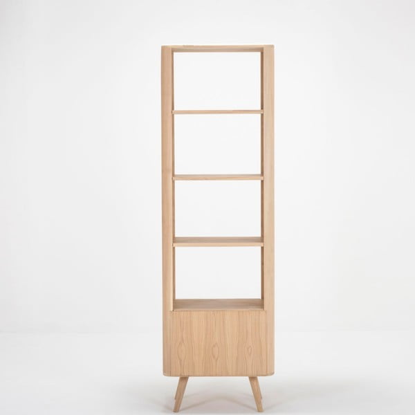 Bílá knihovna z dubového dřeva 60x196 cm Ena - Gazzda-image-4