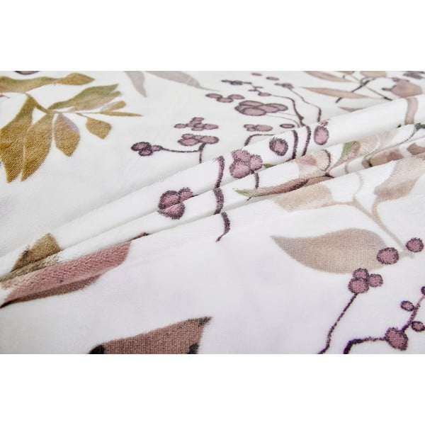 Bílo-hnědé povlečení na jednolůžko z mikroplyše 140x200 cm Ramita – My House-image-3