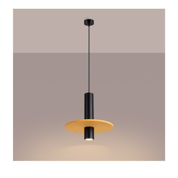Žluté/béžové kovové závěsné svítidlo ø 30 cm Olisa – Sollux-image-2