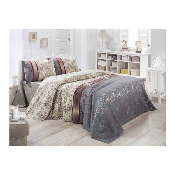 Lehký prošívaný bavlněný přehoz přes postel Carro Gris, 140 x 200 cm