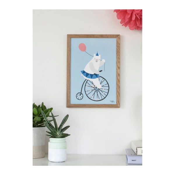 Plakát Michelle Carlslund Cycling Bear Blue, A4