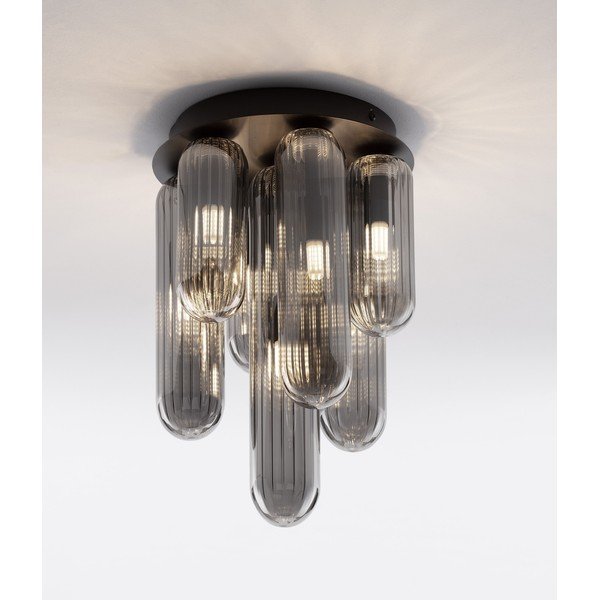Šedé skleněné stropní svítidlo se skleněným stínidlem Gustave – Nova Luce-image-1
