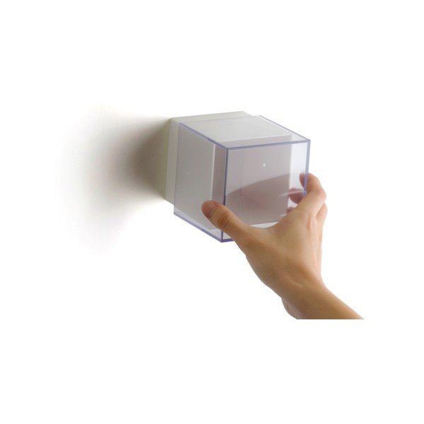 Bílá nástěnná krabička (uzavřená) s průhledným víkem Qualy Pixel Cube-image-1
