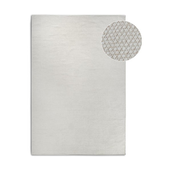 Krémový ručně tkaný koberec s příměsí vlny 80x150 cm Pradesh Natural White – Elle Decoration