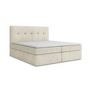 Krémová boxspring postel s úložným prostorem 160x200 cm Palta – Makamii