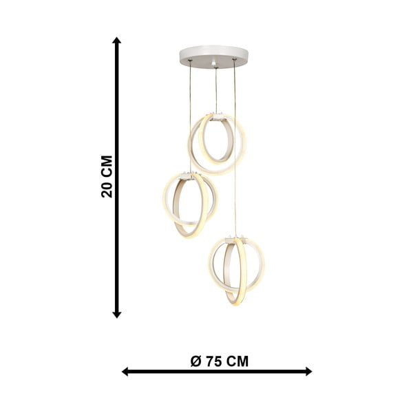 Bílé kovové LED závěsné svítidlo ø 20 cm Sezen – Squid Lighting-image-4