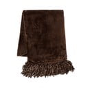 Tmavě hnědý pléd Tiseco Home Studio Flanelo, 170 x 130 cm