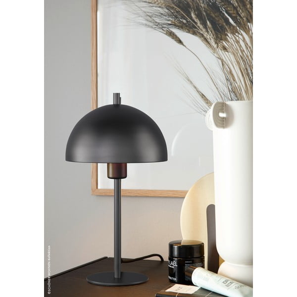 Černá stolní lampa s kovovým stínidlem (výška 33,5 cm) Kia – Fischer & Honsel-image-1
