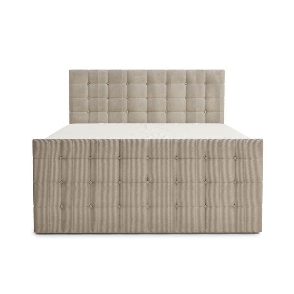 Béžová boxspring postel s úložným prostorem 200x200 cm Tasca – Maison de Rêve-image-2