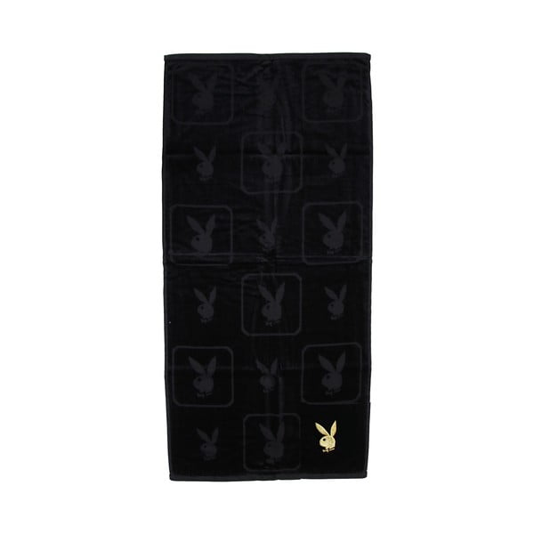 Osuška Playboy Monogram Black, 50x100 cm