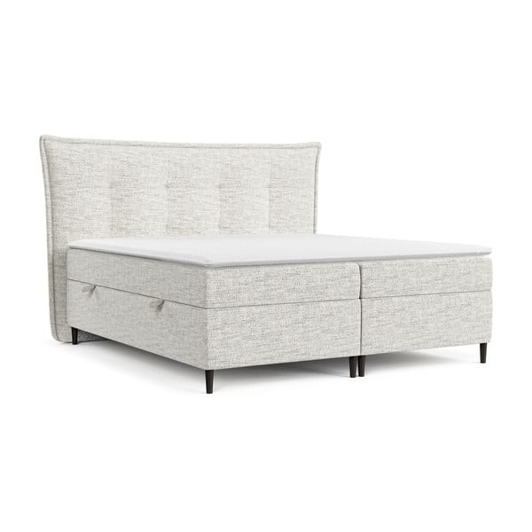 Světle šedá boxspring postel s úložným prostorem 140x200 cm Sinai – Maison de Rêve