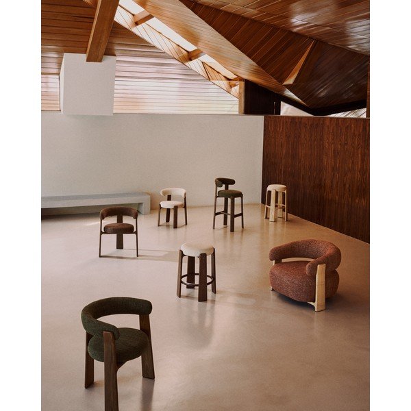 Barová stolička z jasanového dřeva v terakotové barvě/v tmavě přírodní barvě (výška sedáku 65 cm) Granite – Kave Home-image-4