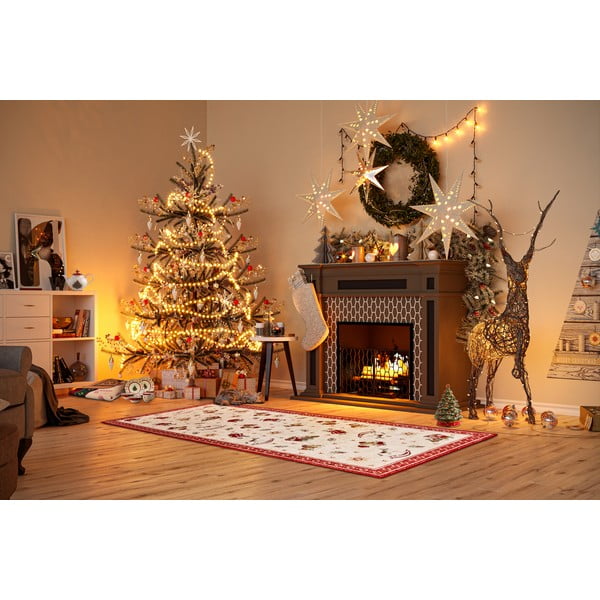 Červený běhoun s vánočním motivem s příměsí bavlny 80x200 cm Toy's Delight Red Christmas – Villeroy&Boch-image-1