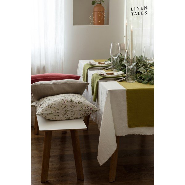 Bílý lněný ubrus Linen Tales Classic, 140 x 140 cm-image-2