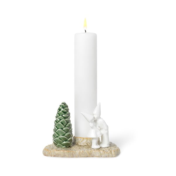 Vánoční kameninový svícen Kähler Design Christmas Kiss, délka 17 cm-image-1